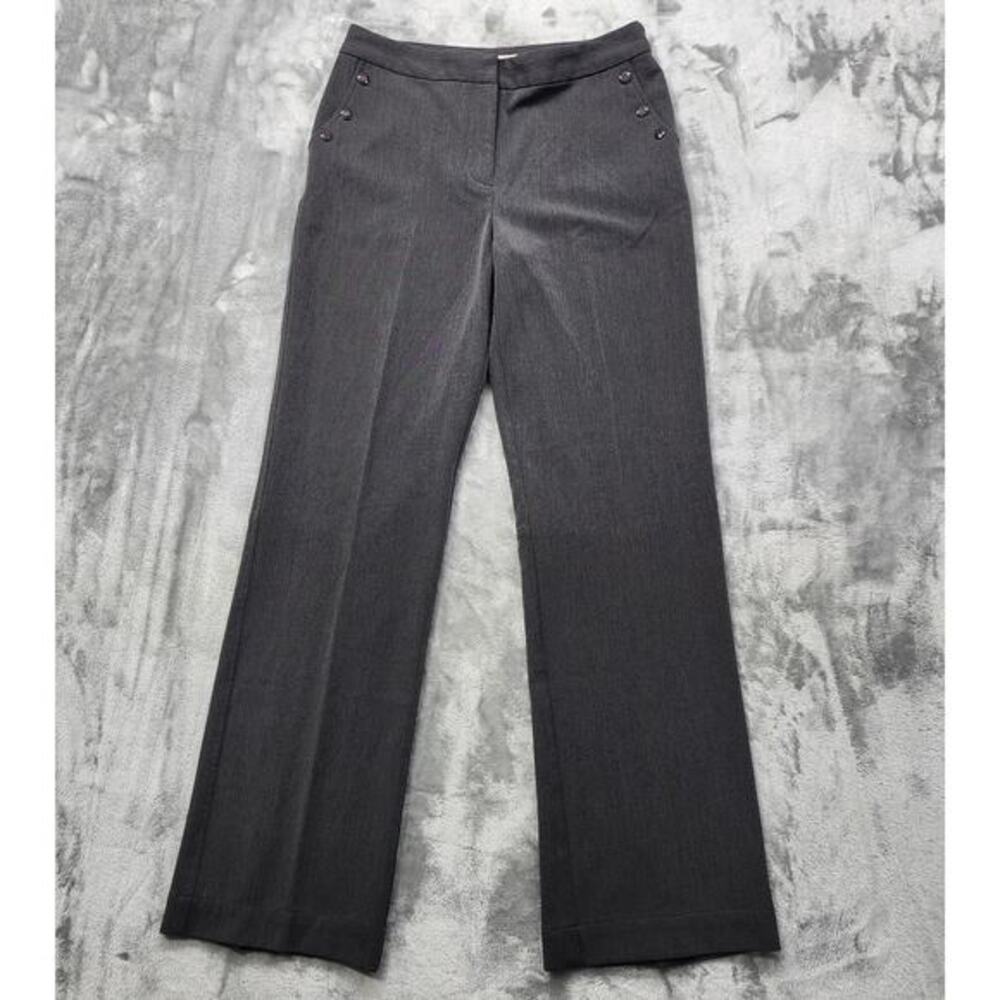Vintage Christopher & Banks Pants Womens 8 Gray High Rise Trouser Button Detail